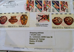 USA First Class Mail Cover Pueblo Art Olympic Stamps - Autres & Non Classés
