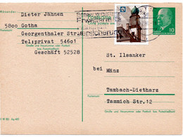 54551 - DDR - 1990 - 10Pfg Ulbricht GAAntwKte (Frageteil) M ZusFr GOTHA - ... -> Tambach-Dietharz - Storia Postale