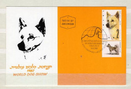 ISRAEL    CARTE MAXIMUM  CARD FDC CHIEN DOG - Maximumkarten