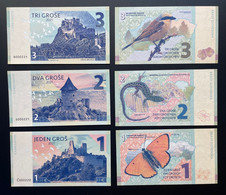 2021 Matej Gabris 1 2 3 Gros Slovakia Bird Butterfly Cachticky Somossky Beckov Hrad UNC SPECIMEN ESSAY Tirage Limité - Ficción & Especímenes