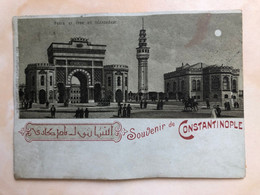 Turkey Türkiye Constantinople Istanbul 1899 Nice Rare Stamp! LITHO Port Seraskerat Tower Moon 14824 Post Card POSTCARD - Turkey