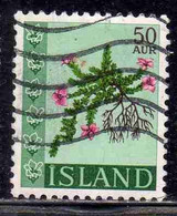 ISLANDA ICELAND ISLANDE ISLAND 1968 FLORA FLOWERS IN NATURAL COLORS 50a USED USATO OBLITERE' - Used Stamps