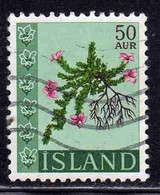 ISLANDA ICELAND ISLANDE ISLAND 1968 FLORA FLOWERS IN NATURAL COLORS 50a USED USATO OBLITERE' - Gebraucht