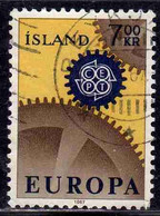 ISLANDA ICELAND ISLANDE ISLAND 1967 EUROPA CEPT UNITED 7k USED USATO OBLITERE' - Gebruikt