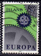 ISLANDA ICELAND ISLANDE ISLAND 1967 EUROPA CEPT UNITED 8k USED USATO OBLITERE' - Used Stamps