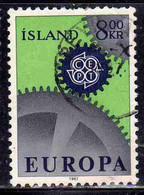 ISLANDA ICELAND ISLANDE ISLAND 1967 EUROPA CEPT UNITED 8k USED USATO OBLITERE' - Usados