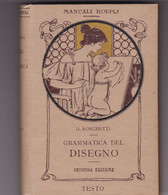 MANUALI HOEPLI "GRAMMATICA DEL DISEGNO" G. RONCHETTI SECONDA EDIZIONE ANNO 1915 - Otros & Sin Clasificación