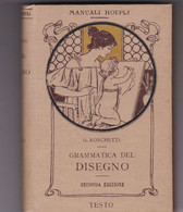 MANUALI HOEPLI "GRAMMATICA DEL DISEGNO" G. RONCHETTI SECONDA EDIZIONE ANNO 1915 - Unclassified
