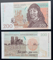 2015 Matej Gabris 200 Francs "U.128" René Descartes Paris Notre-Dame UNC SPECIMEN ESSAY - Specimen