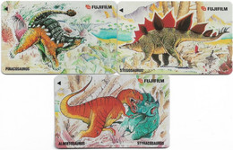 Singapore - Privates Fujifilm Dinosaurs Complete Set Of 3 Cards, 19SFUA-C, 28.000ex, All Mint No Blister - Singapore