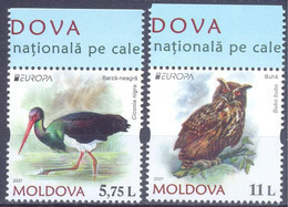 2021. Moldova, Europa 2021, Endangered National Wildlife/Birds, 2v,  Mint/** - Moldova