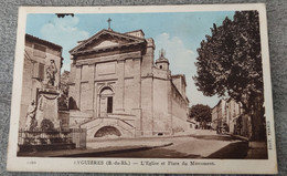 13 EYGUIERES  - Eglise Et Place Du Monument - Eyguieres