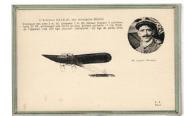 CPA (thème: Aviation) AVION : Monoplan Blériot, Moteur Anzan, Aviateur: Lucien DENEAU, - Flieger