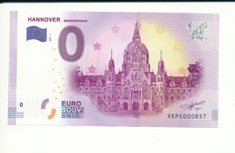 Billet Souvenir - 0 Euro - XEPC - 2017-1 - HANNOVER NEUES RATHAUS - ERFURT - N° 857 - Alla Rinfusa - Banconote