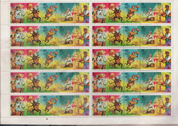 RUSSIA  1993 CHILDREN'S BOOK CHARACTERS FULL SHEET MI No 289-93 MNH VF!! - Feuilles Complètes