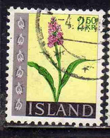 ISLANDA ICELAND ISLANDE ISLAND 1968 FLORA FLOWERS IN NATURAL COLORS 2.50k USED USATO OBLITERE' - Gebraucht