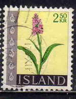 ISLANDA ICELAND ISLANDE ISLAND 1968 FLORA FLOWERS IN NATURAL COLORS 2.50k USED USATO OBLITERE' - Gebraucht