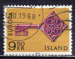 ISLANDA ICELAND ISLANDE ISLAND 1968 EUROPA CEPT UNITED 9.50k USED USATO OBLITERE' - Oblitérés