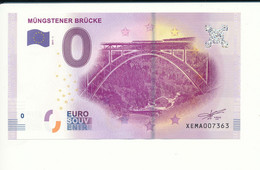 Billet Souvenir - 0 Euro - XEMA - 2017-1 - MÜNGSTENER BRÜCKE - N° 7363 - Billet épuisé - Vrac - Billets