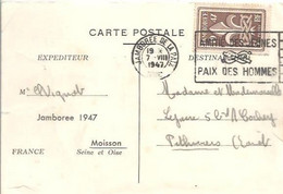 Carte Postale Jamborée De La Paix 7 Aout 1947 - Brieven En Documenten