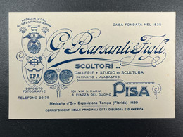 Carte De Visite Barsanti & Figli Sculpteurs Scultori Gallerie Et Studio Pisa Pise Italie - Cartes De Visite