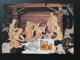 Carte Maximum Card Crèche De Noel Christmas Caritas Oblit. Joyeux Noel Luxembourg 1984 - Maximum Cards