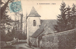 78 Yvelines Rue Et Eglise De Flins Sur Seine En 1906 - Flins Sur Seine