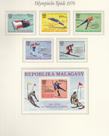 MADAGASKAR  802-806 + Block 13, Postfrisch **, Goldaufdruck, Medaillengewinner Olympische Winterspiele, Innsbruck, 1976 - Madagascar (1960-...)