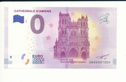 Billet Touristique 0 Euro - CATHEDRALE D'AMIENS - UEHX - 2018-1 - N° 1004 - Billet épuisé - Other & Unclassified