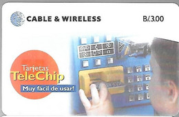 CARTE-PUCE-CABLE & WIRELESS-B/3-2000-Utilisé-TBE/RARE - Panamá