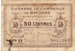 FRANCIA - CHAMBRE DE COMMERCE DE BAYONNE - 50 CENTIMES 1918 - Chambre De Commerce