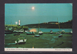 ENGLAND  - St Ives Harbour At Night Used Postcard - St.Ives