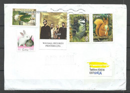 IRLAND IRELAND 2022 Cover To Estonia With Many Nice Stamps Animals Tiere Musik Band U2 Bono Etc - Cartas & Documentos