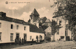 Seilles  Eglise Du XVe Siècle La Place Bien Animée Voyagé Dans Une Enveloppe - Andenne