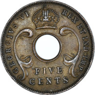 Monnaie, Afrique Orientale, 5 Cents, 1942 - Colonie Britannique