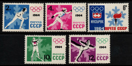 0092- RUSSIA 1964 - SC#: 2843-2847 - WINTER OLYMPIC GAMES INNSBRUCK - Winter 1964: Innsbruck