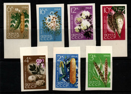 0100- RUSSIA 1964 - SC#: 2913-2919 - MNH - CORN, WEAT,POTATOES, BEANS, BEETS, COTTON, FLAX - Légumes