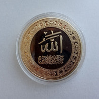 UNC Saudi Arabia Bismillah Arabian Islam Moslem Religious Coin Medal 24k Real Gold Plated Diameter 40 Mm,29 Gram - Bahrain