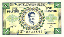 INDOCHINE FRANCAISE 1 PIASTRE YELLOW  MAN FRONT & MOTIF BACK ND(1953) P.104 VF READ DESCRIPTION - Sonstige – Asien