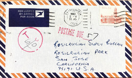 SOUTH AFRICA 1983, USED AIRMAIL COVER, RED POSTAGE DUE + “T” IN RED CIRCLE, RANDFONTEIN TOWN  TO USA. - Timbres-taxe