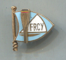 Rowing Kayak Canoe - FRCY Romania Federation Association, Enamel Vintage Pin Badge Abzeichen - Remo