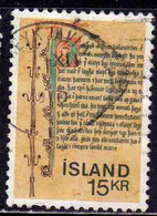 ISLANDA ICELAND ISLANDE ISLAND 1970 ICELAND MANUSCRIPTS PREFACE TO FLATEYJARBOK 15k USED USATO OBLITERE' - Used Stamps