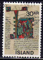 ISLANDA ICELAND ISLANDE ISLAND 1970 ICELAND MANUSCRIPTS INITIAL FROM FLATEYJARBOK 30k USED USATO OBLITERE' - Used Stamps