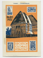 FRANCE ENTIER 15C BRUN SEMEUSE CARTE EXPOSITION COLONIALE INTERNATIONALE TOGO CAMEROUN 1931 - Bijgewerkte Postkaarten  (voor 1995)