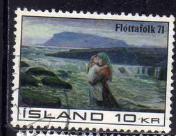 ISLANDA ICELAND ISLANDE ISLAND 1971 BENEFIT OF REFUGEES FLIGHT BY ASGRIMUR JONSSON 10k USED USATO OBLITERE' - Used Stamps