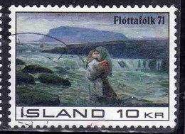 ISLANDA ICELAND ISLANDE ISLAND 1971 BENEFIT OF REFUGEES FLIGHT BY ASGRIMUR JONSSON 10k USED USATO OBLITERE' - Oblitérés