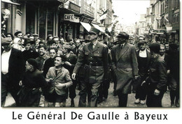 GENERAL-DE GAULLE-LIBERATION-VICTOIRE-BAYEUX-ENFANTS-CAFE-FOULE - Bayeux