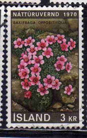 ISLANDA ICELAND ISLANDE ISLAND 1970 EUROPEAN NATURE CONSERVATION YEAR SAXIFRAGA OPPOSITIFOLIA 3k USED USATO OBLITERE' - Used Stamps