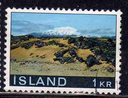 ISLANDA ICELAND ISLANDE ISLAND 1970 VIEWS LANDESCAPES SNAEFELLSSJOKULL MOUNTAIN 1k USED USATO OBLITERE' - Oblitérés