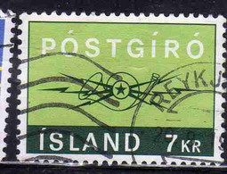 ISLANDA ICELAND ISLANDE ISLAND 1971 POSTAL CHECKING SERVICE EMBLEM 7k USED USATO OBLITERE' - Oblitérés